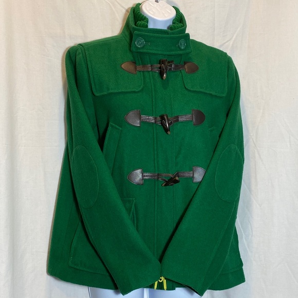 Tommy Hilfiger Wool-blend Stylish Pea Coat in Vibrant Kelly Green - women-M - Picture 6 of 15